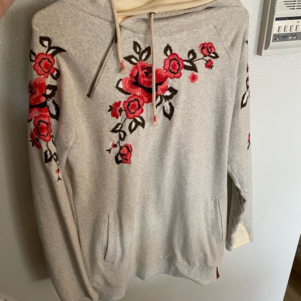 Floral embroidered Hoodie